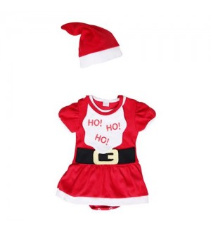 Conjunto de body mamãe noel com babador | Cor: Vermelho e branco