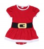 Conjunto de body mamãe noel com babador | Cor: Vermelho e branco