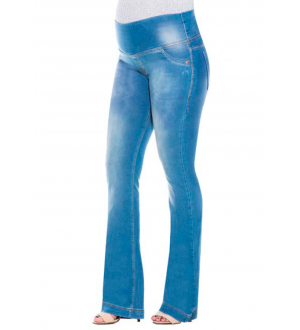 Calça Flare Jeans | Cor: Azul claro