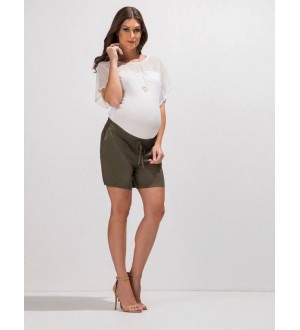 Shorts tecido | Cor: Verde militar