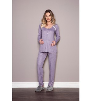 Pijama bata e calça | Cor: lilás